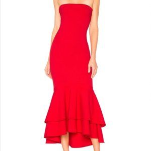 LOVERS + FRIENDS poppy red Dillion strapless midi dress